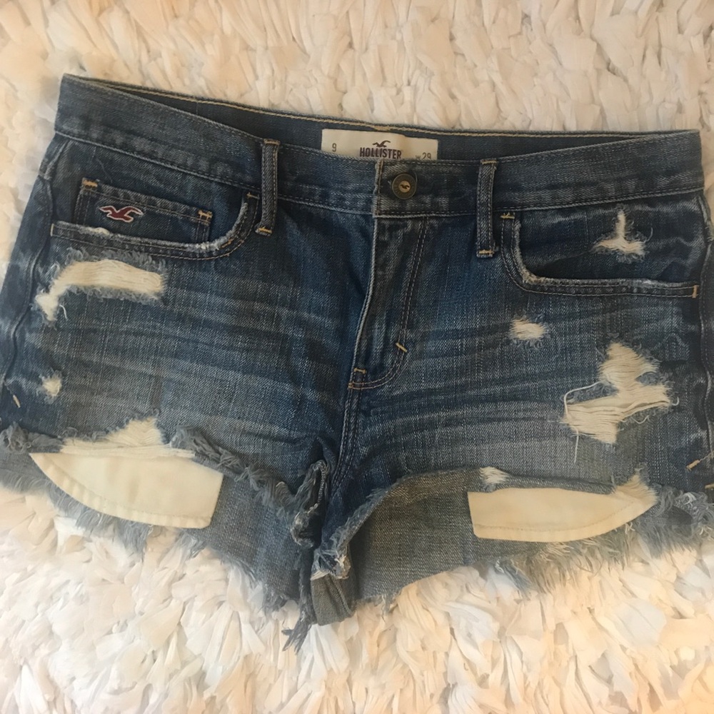 Hollister distressed jean shorts